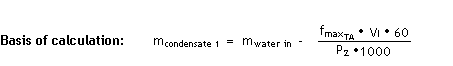 Calculation of condensate arising downstream from the compressor